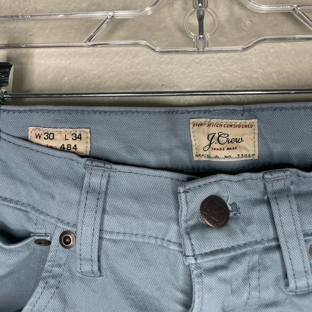 J. Crew 484 Stretch Slim Narrow Tapered Leg Light Blue 34” Inseam - Picture 4 of 7